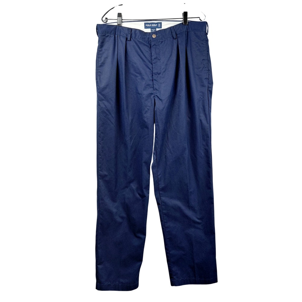 Polo Golf Ralph Lauren Mens 38x34 Navy Blue Pleated Classic Golf Pants Trousers
